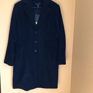 Halogen black single breasted notch collar Topper Coat Women’s size 12 Wool